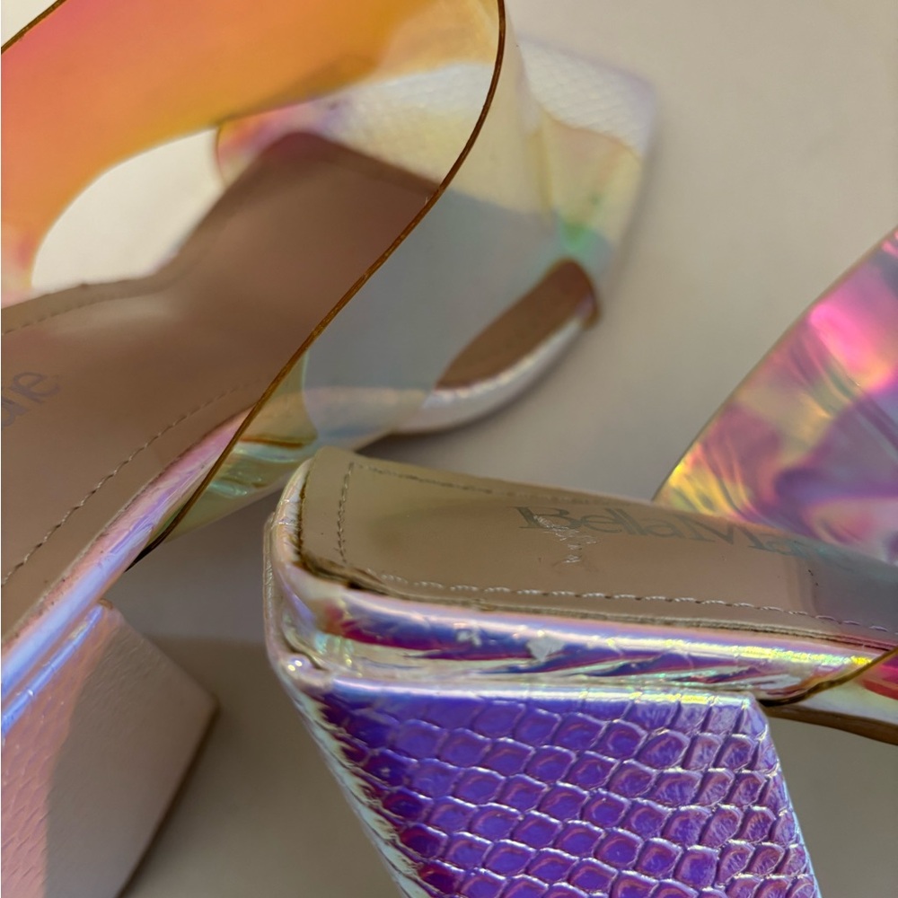 🔵Holographic BLOCK Heels BELLA MARIE - Picture 13 of 14